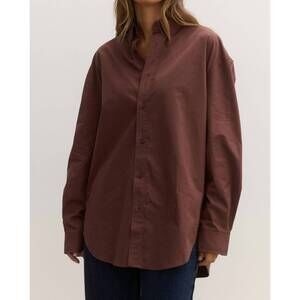 NEW BAYSE avoca button down shirt in brown